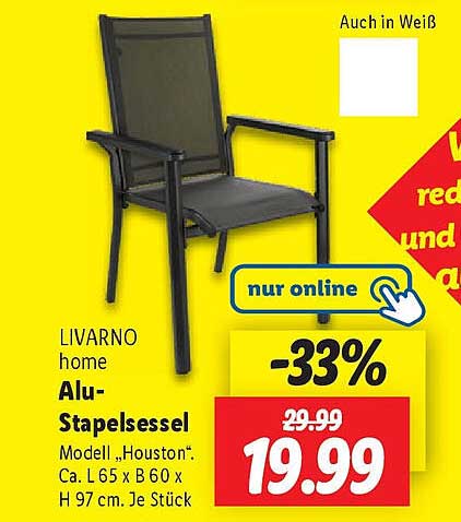 LIVARNO home Alu-Stapelsessel Modell „Houston“