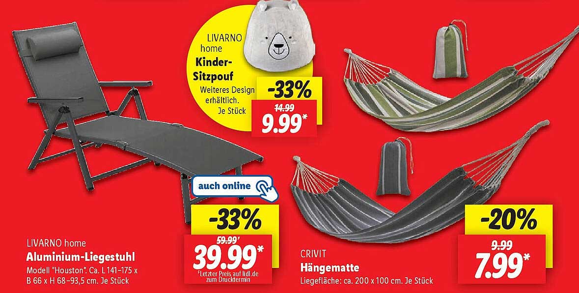 LIVARNO home Aluminium-Liegestuhl "Houston" - Jetzt zum Sonderpreis!