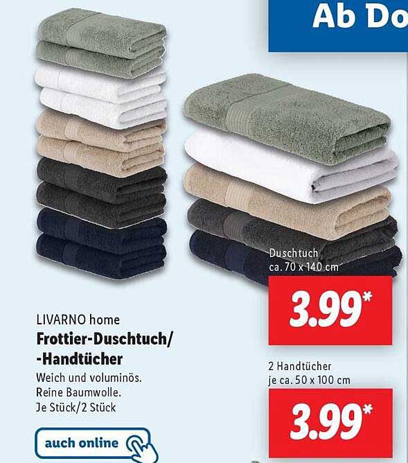 LIVARNO home Frottier-Dusch- und Handtücher