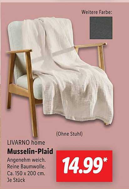 LIVARNO home Musselin-Plaid