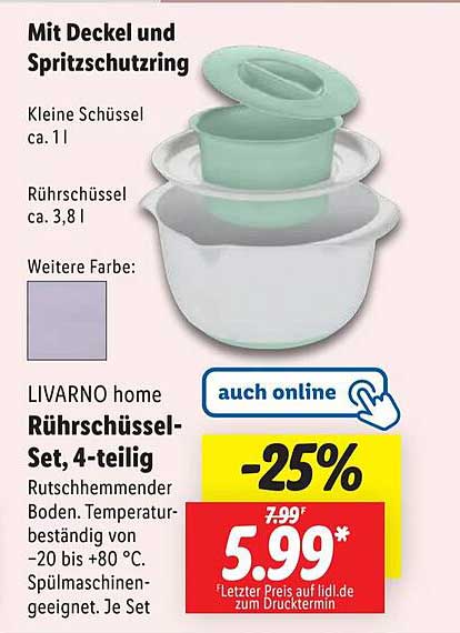 LIVARNO home Rührschüssel-Set, 4-teilig
