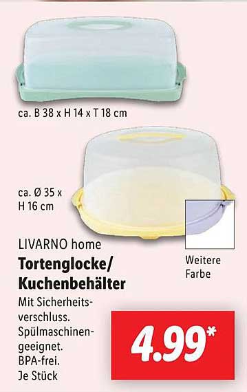 LIVARNO home Tortenglocke/Kuchenbehälter