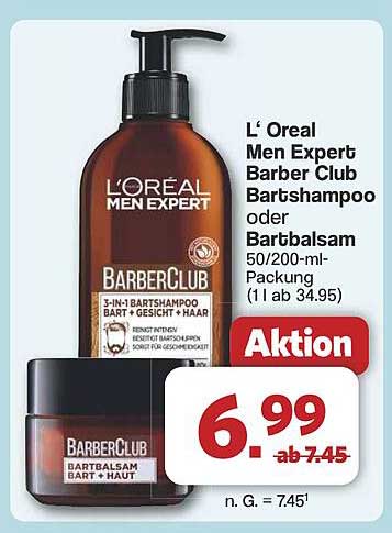 L´Oreal Men Expert Barber Club Bartshampoo oder Bartbalsam 50/200-ml-Packung