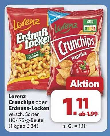 Lorenz Crunchips oder Erdnuss-Locken - verschiedene Sorten
