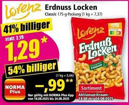 Lorenz Erdnuss Locken Classic 175-g-Packung