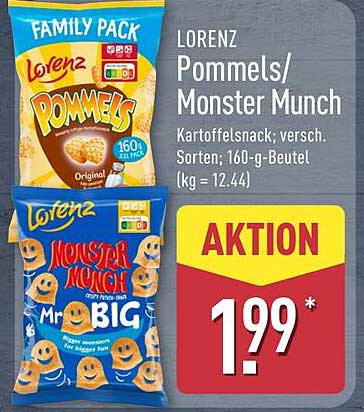 Lorenz Pommesl/Monster Munch 160-g-Beutel