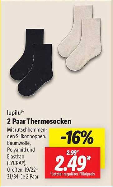 lupilu® 2 Paar Thermosocken