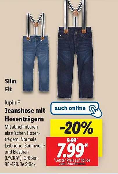 lupilu® Jeanshose mit Hosenträgern