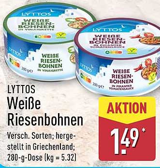 LYTTOS Weiße Riesenbohnen in verschiedenen Sorten