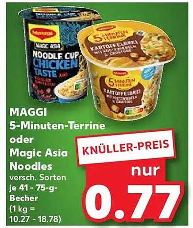 MAGGI 5-Minuten-Terrine oder Magic Asia Noodles
