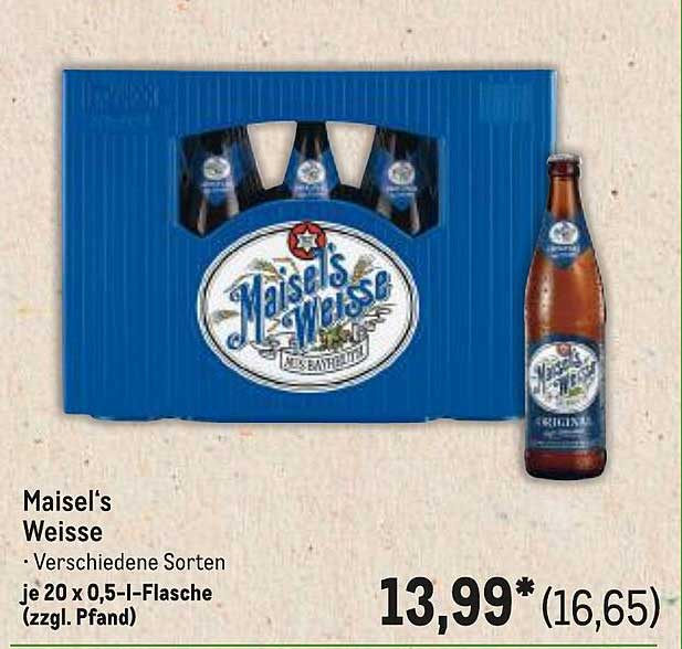 Maisel's Weisse - Verschiedene Sorten je 20 x 0,5-l-Flasche (zzgl. Pfand)