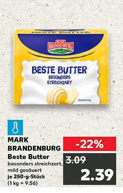 Mark Brandenburg Beste Butter 250 g – Mild gesäuert, besonders streichzart
