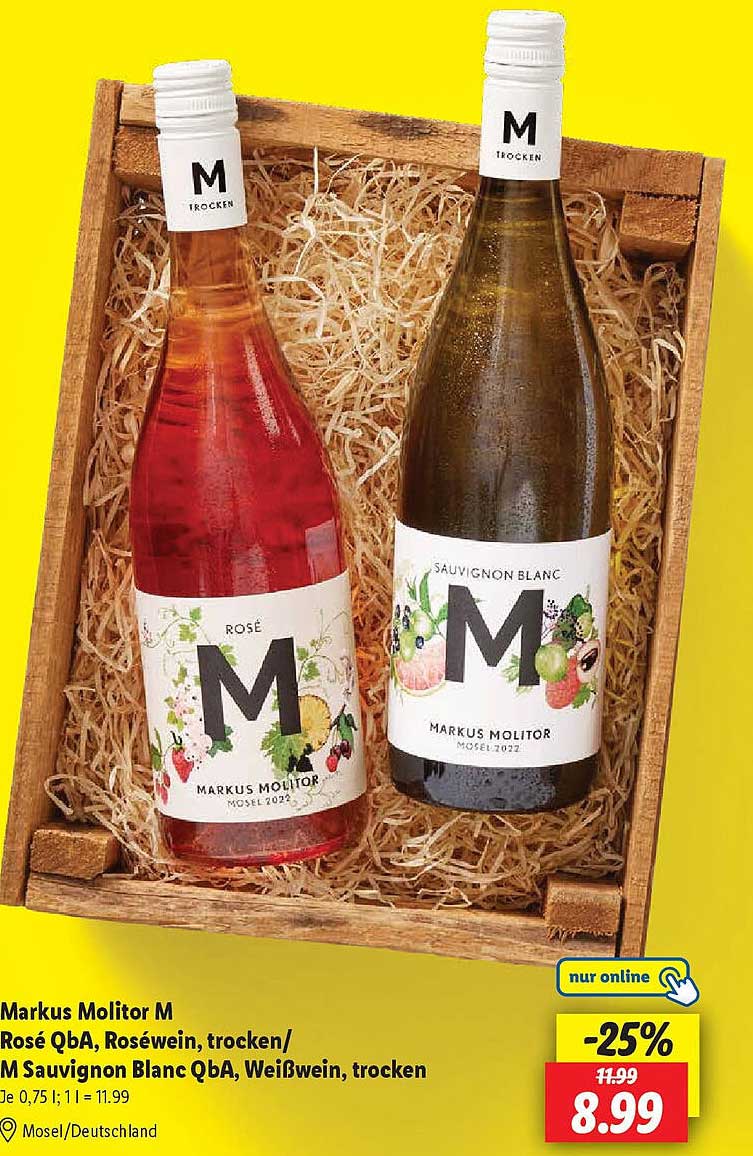 Markus Molitor M Rosé QbA und Sauvignon Blanc QbA im Angebot