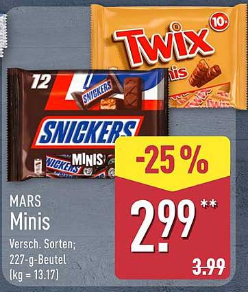 MARS Minis - Verschiedene Sorten; 227-g-Beutel