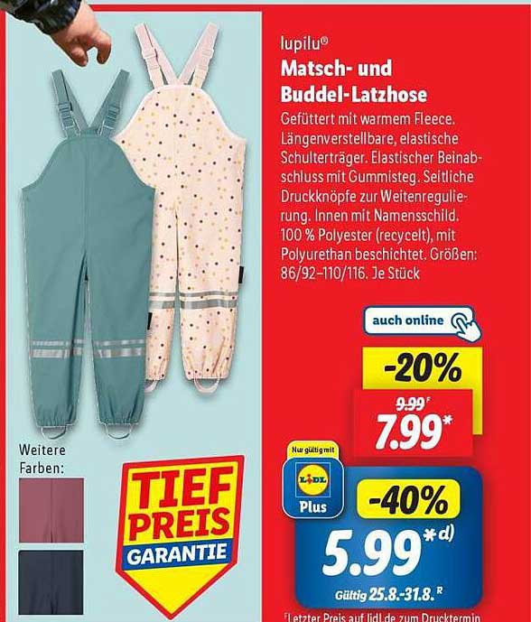 Matsch- und Buddel-Latzhose von lupilu