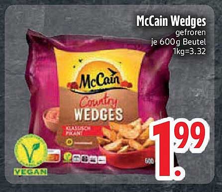 McCain Wedges gefroren je 600g Beutel
