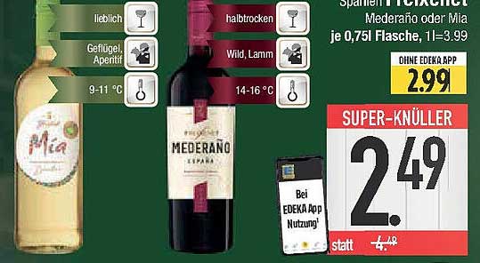 Mederaño oder Mia - Spanischer Qualitätswein im Angebot