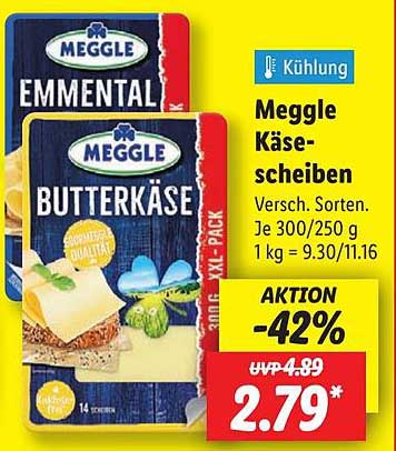 Meggle Käsescheiben - Verschiedene Sorten