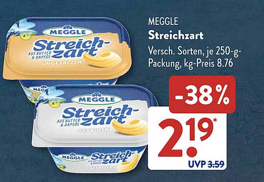 MEGGLE Streichzart 250 g - Unschlagbares Angebot bei Aldi Süd