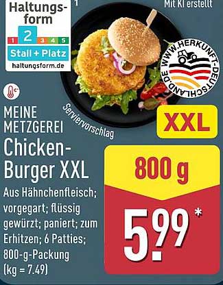 Meine Metzgerei Chicken-Burger XXL