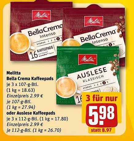 Melitta Bella Crema Kaffee- und Auslese Kaffepad-Set