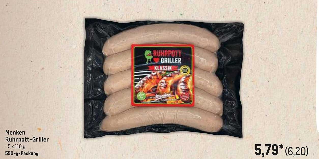 Menken Ruhrpott-Griller 5 x 110 g - die perfekte Wahl für Grillabende!