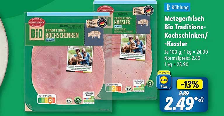 Metzgerfrisch Bio Traditions-Kochschinken/-Kassler