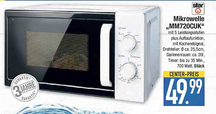 Mikrowelle „MM720CUK“ mit 5 Leistungsstufen plus Auftaufunktion
