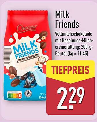 Milk Friends - Vollmilchschokolade mit Haselnuss-Milchcremefüllung