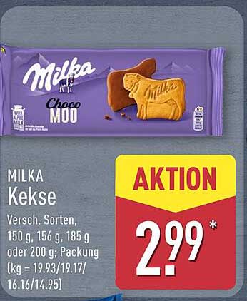 MILKA Kekse, verschiedene Sorten, 150 g, 156 g, 185 g oder 200 g