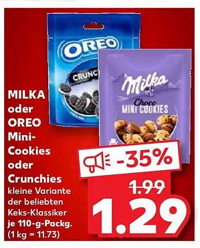 MILKA oder OREO Mini-Cookies oder Crunchies