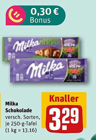 Milka Schokolade 250-g-Tafel - Knaller-Preis!