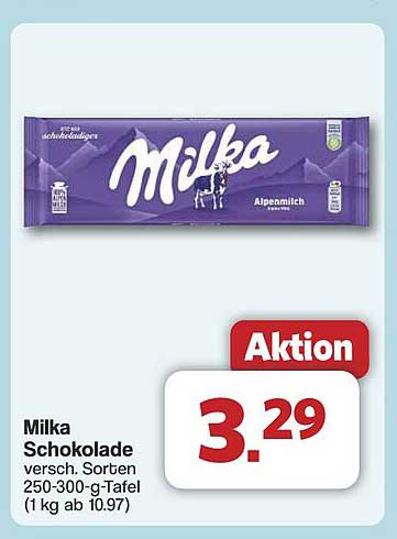 Milka Schokolade - verschiedene Sorten 250-300 g Tafel