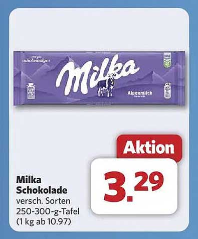 Milka Schokolade verschiedene Sorten 250-300-g-Tafel