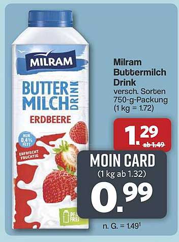 Milram Buttermilch Drink Erdbeere