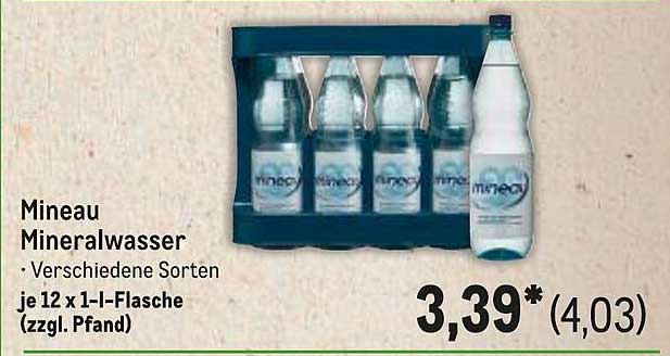 Mineau Mineralwasser – Verschiedene Sorten (je 12 x 1-l-Flasche zzgl. Pfand)
