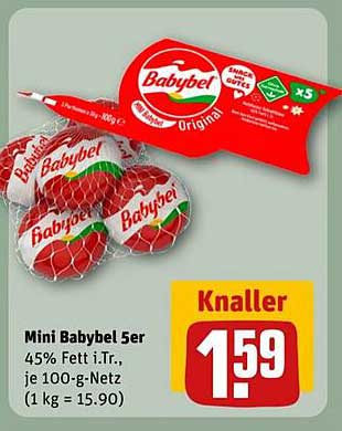 Mini Babybel 5er - 45% Fett i.Tr., je 100-g-Netz