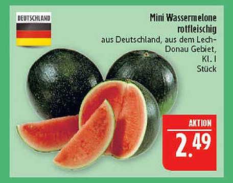 Mini Wassermelone rotfleischig aus Deutschland, Kl. I, Stück