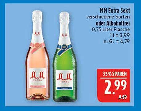 MM Extra Sekt - verschiedene Sorten oder alkoholfrei 0,75 Liter Flasche