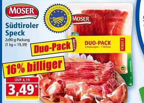 Moser Südtiroler Speck Duo-Pack 2x90g