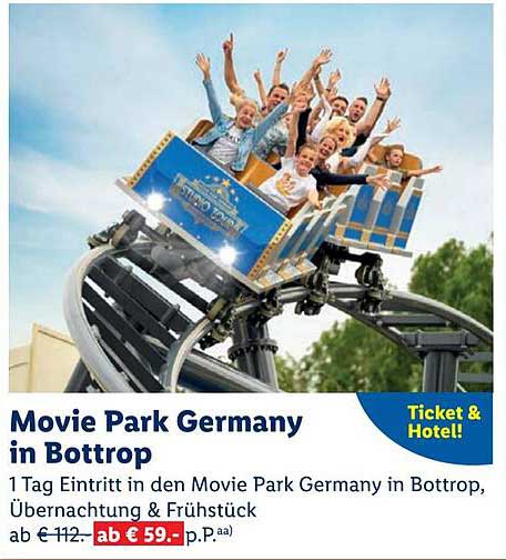 Movie Park Germany in Bottrop - 1 Tag Eintritt, Übernachtung & Frühstück
