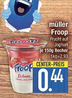 Müller Froop Frucht auf Joghurt 150g Becher