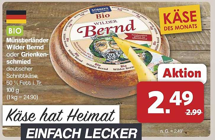 Münsterländer Wilder Bernd Käse - Bio-Schnittkäse