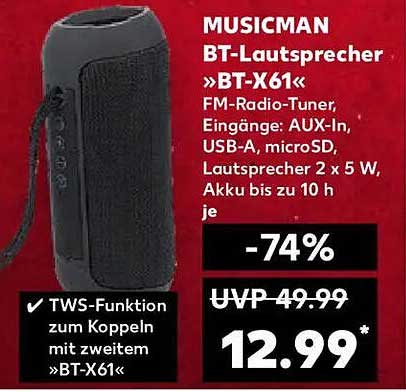 MUSICMAN BT-Lautsprecher »BT-X61«