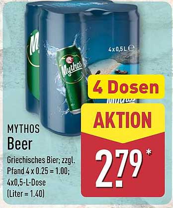 Mythos Bier - 4 Dosen für nur 2,79