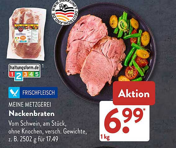 Nackenbraten von MEINE METZGEREI – Frischfleisch-Aktion bei Aldi Süd