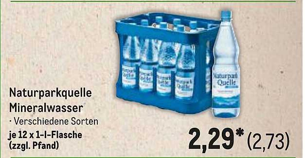 Naturparkquelle Mineralwasser - Verschiedene Sorten