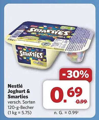 Nestlé Joghurt & Smarties 120-g-Becher