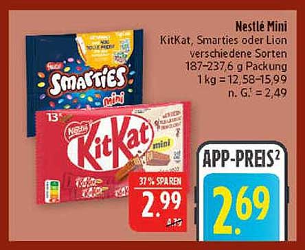 Nestlé Mini: KitKat, Smarties oder Lion - verschiedene Sorten