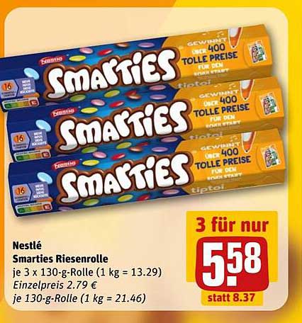 Nestlé Smarties Riesenrolle - 3 für nur 5,58 €